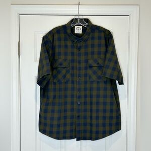Dubinik Customized Version Blue and Green Plaid Short Sleeve Shirt Men's Size XL